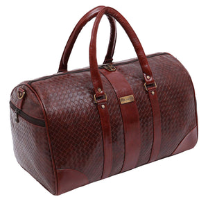 Tan Textured Travel Duffle Bag With Shoe Pocket
