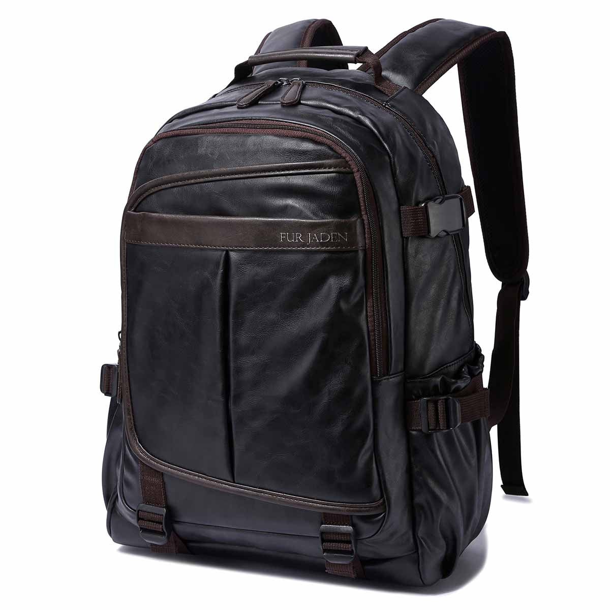 Leatherette Laptop Backpack | Black