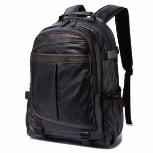 Leatherette Laptop Backpack | Black