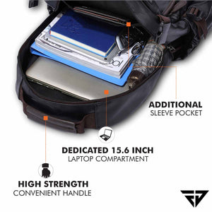 Leatherette Laptop Backpack | Black