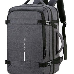 Grey Weekender Travel Laptop Backpack with Anti Theft Pocket