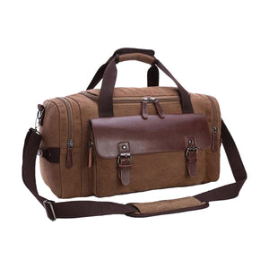 Brown Washed Canvas 40L Travel Weekender Duffle