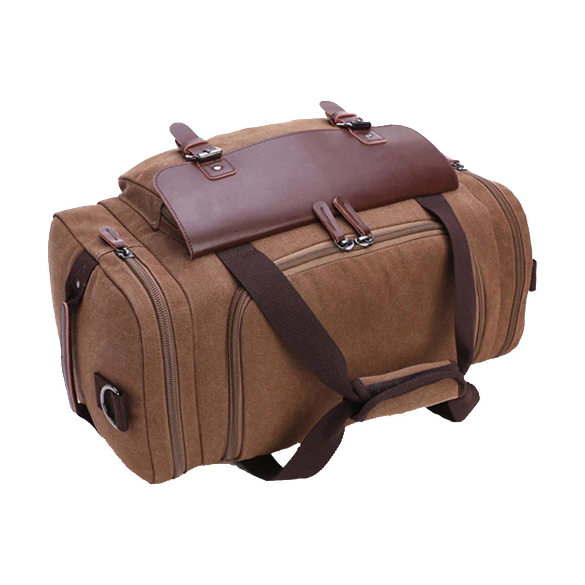 Brown Washed Canvas 40L Travel Weekender Duffle