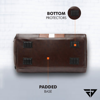 Brown Weekender Faux Leather Duffle