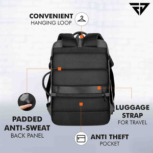 Grey Weekender Travel Laptop Backpack with Anti Theft Pocket