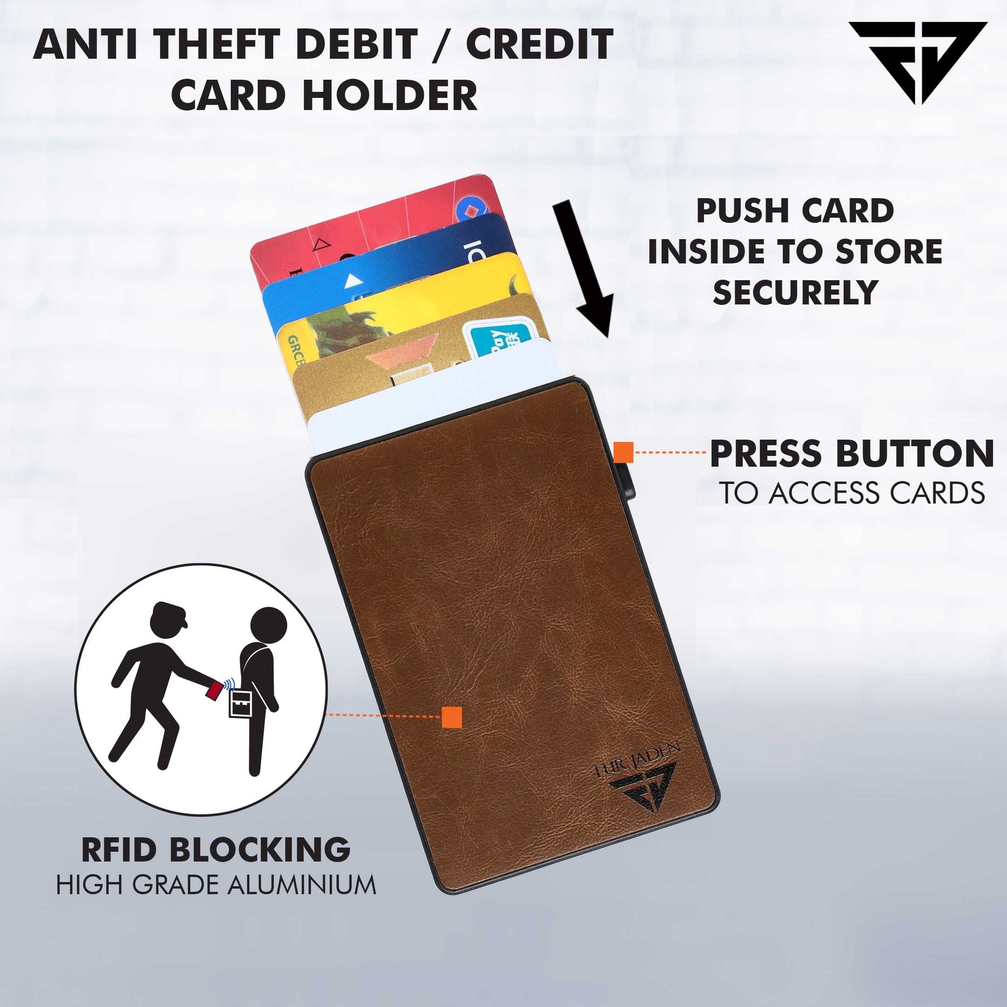 Tan Anti Theft Cardholder