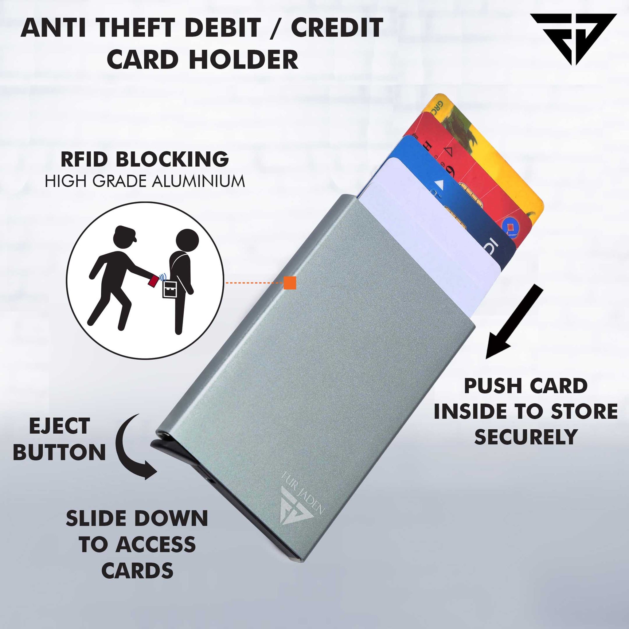 Grey Anti Theft Cardholder Case