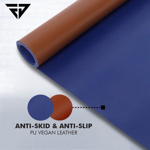 Reversible Blue Tan Leatherette Desk Spread Mat