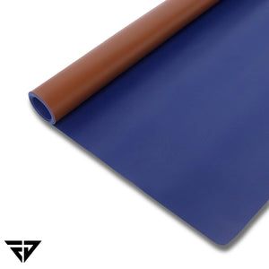 Reversible Blue Tan Leatherette Desk Spread Mat
