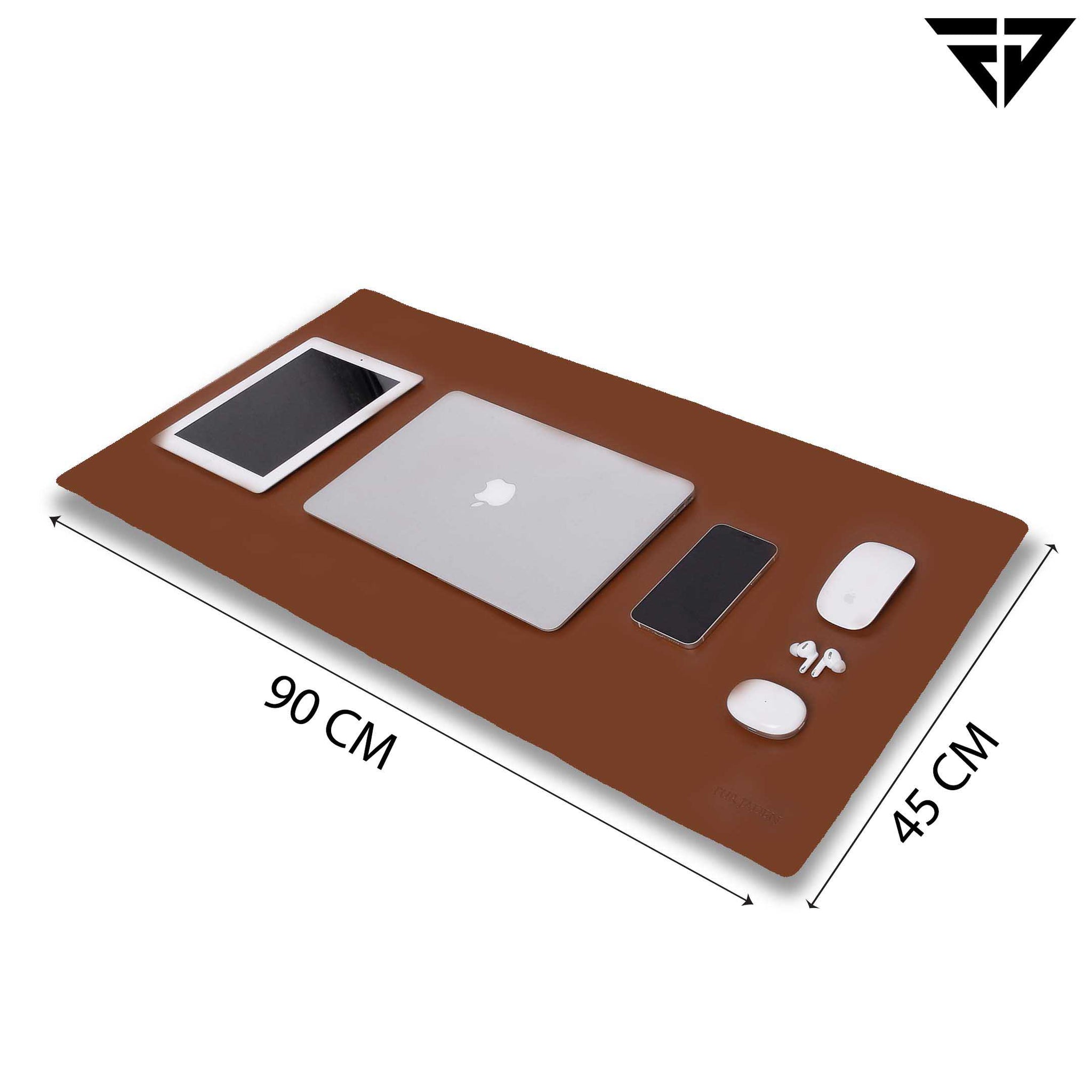 Reversible Blue Tan Leatherette Desk Spread Mat