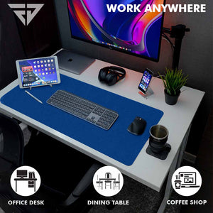 Reversible Blue Tan Leatherette Desk Spread Mat