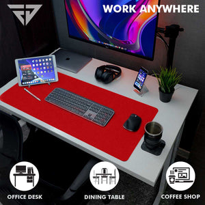 Reversible Red Tan Leatherette Desk Spread Mat