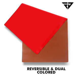 Reversible Red Tan Leatherette Desk Spread Mat