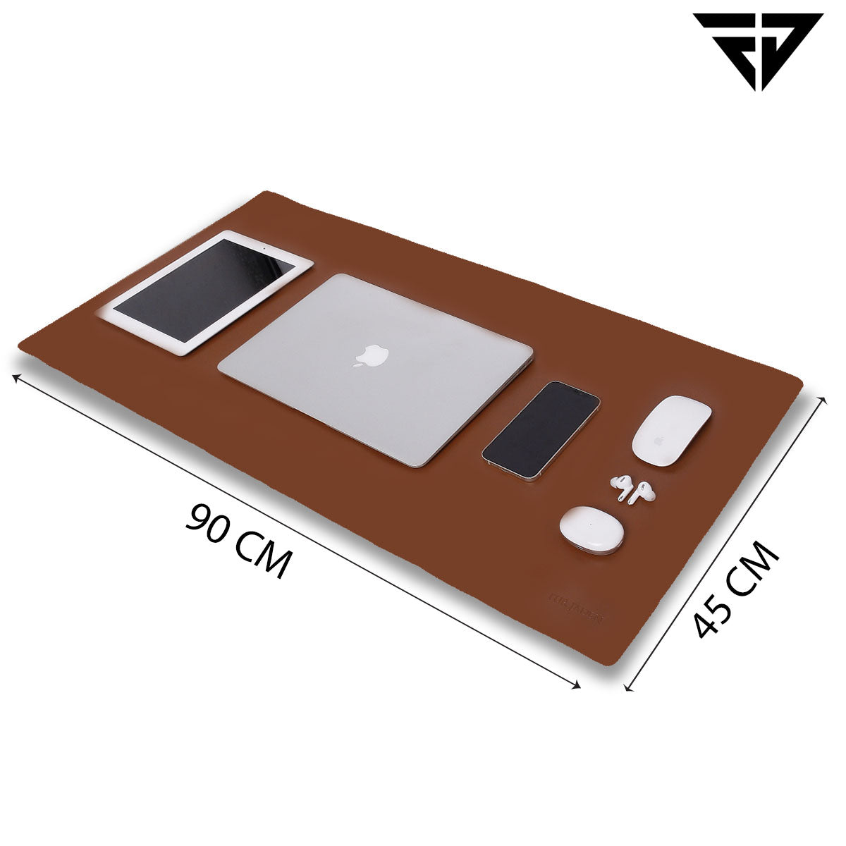 Reversible Red Tan Leatherette Desk Spread Mat