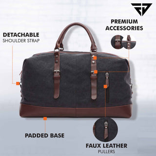 Black Canvas 40L Travel Duffle