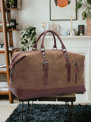 Brown Canvas 40L Travel Duffle