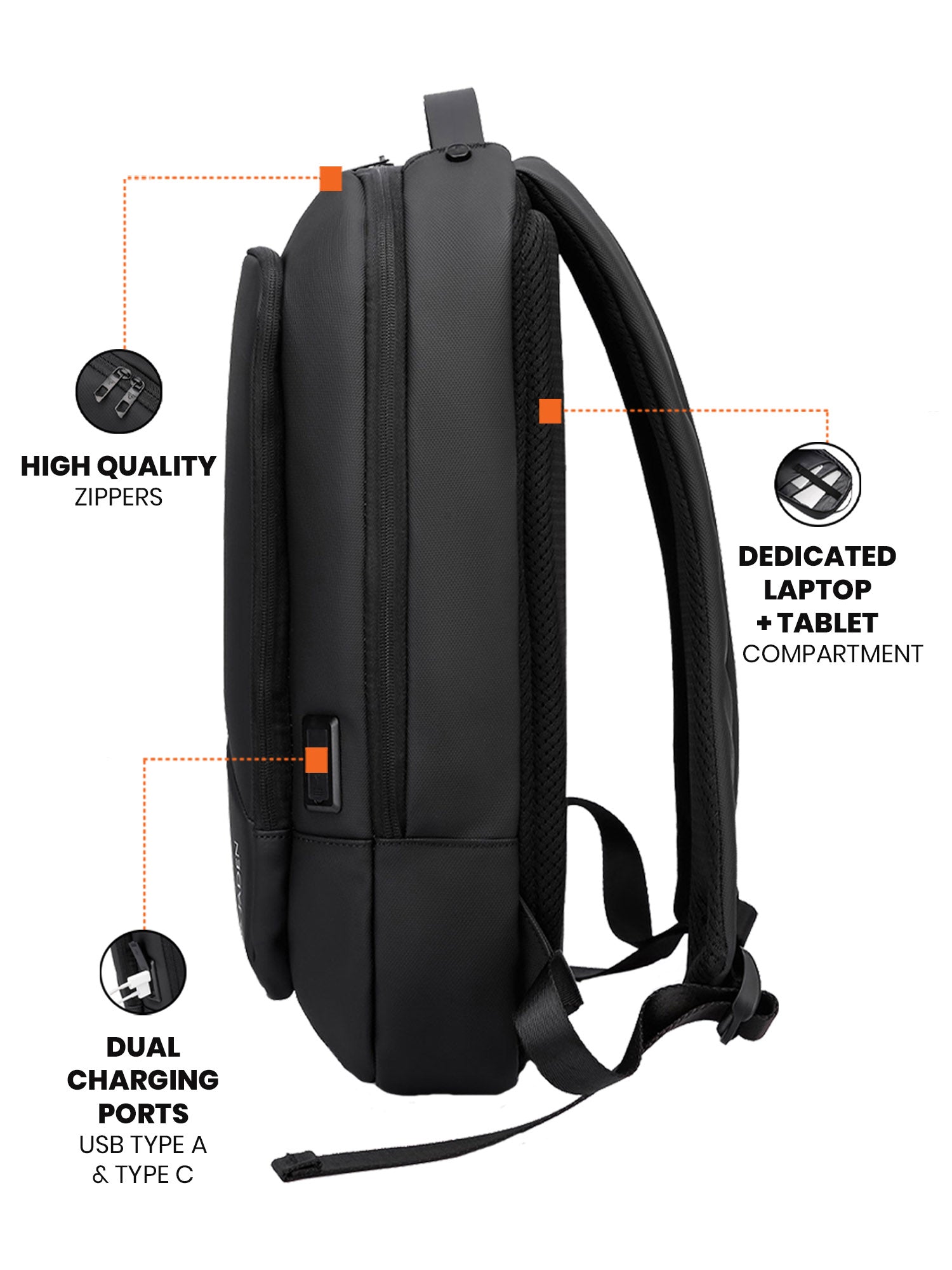 Pro-I Laptop Backpack | Charcoal Black