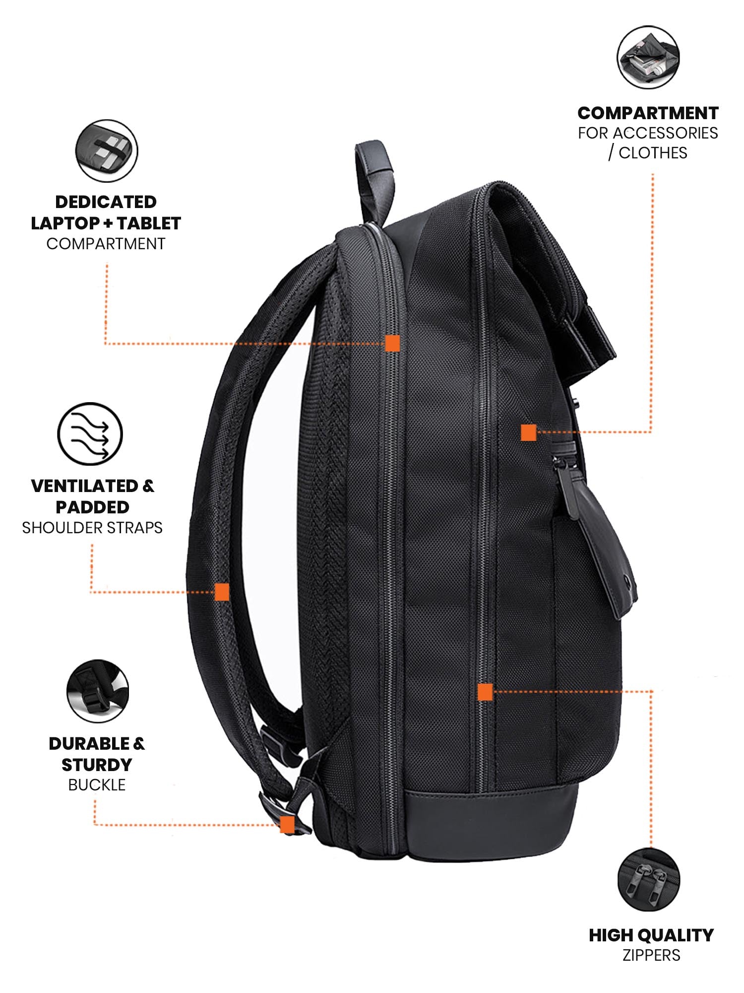 Pro-III Laptop Backpack | Charcoal Black