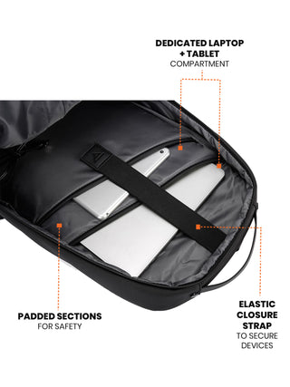 Pro-I Laptop Backpack | Charcoal Black