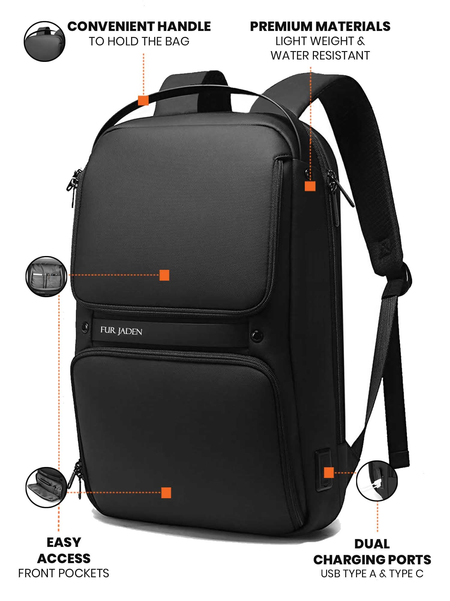 Pro-II Laptop Backpack | Charcoal Black