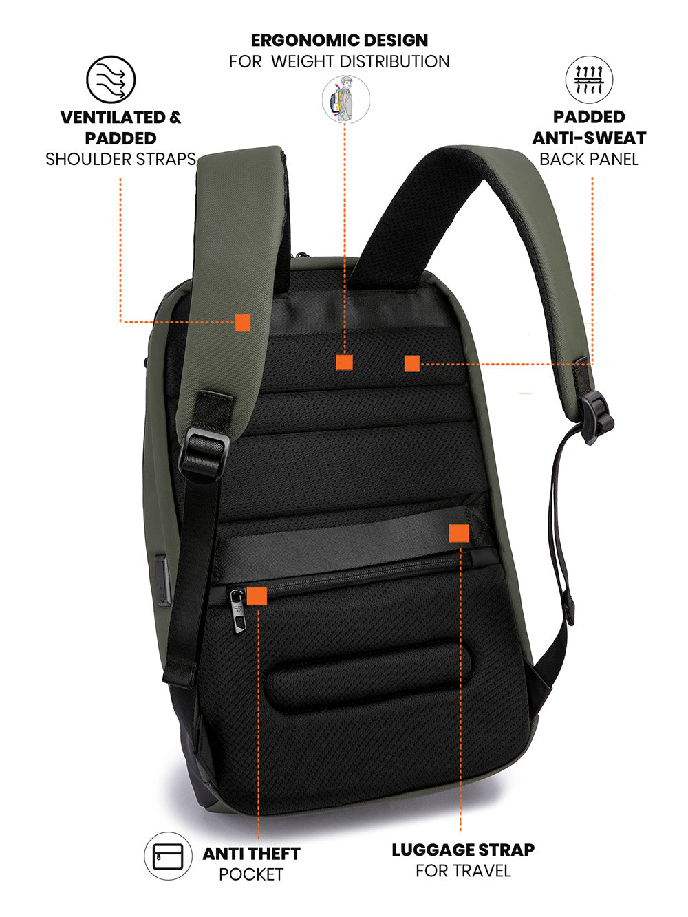 Pro-V Laptop Backpack | Forest Green