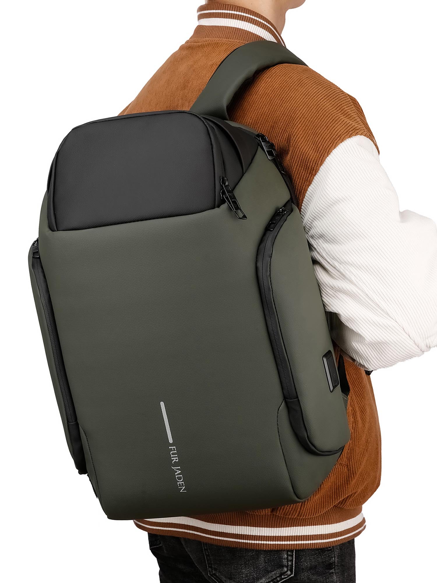 Fur Jaden Laptop Backpack with USB Port  AntiTheft Back Pocket  Grey  Fur  Jaden Lifestyle Pvt Ltd