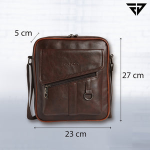 Leatherette Crossbody Sling Bag (Brown)