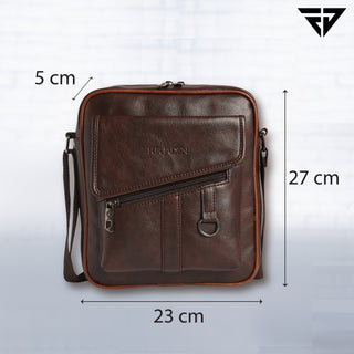 Leatherette Crossbody Sling Bag (Brown)