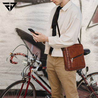 Leatherette Crossbody Sling Bag (Tan)