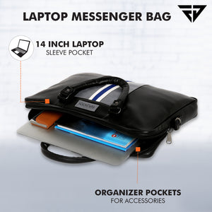 Black Classic Laptop Messenger Bag