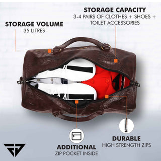 Brown Croc Weekender Duffle Bag