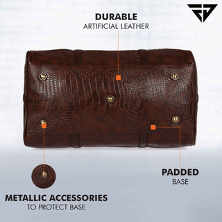 Brown Croc Weekender Duffle Bag