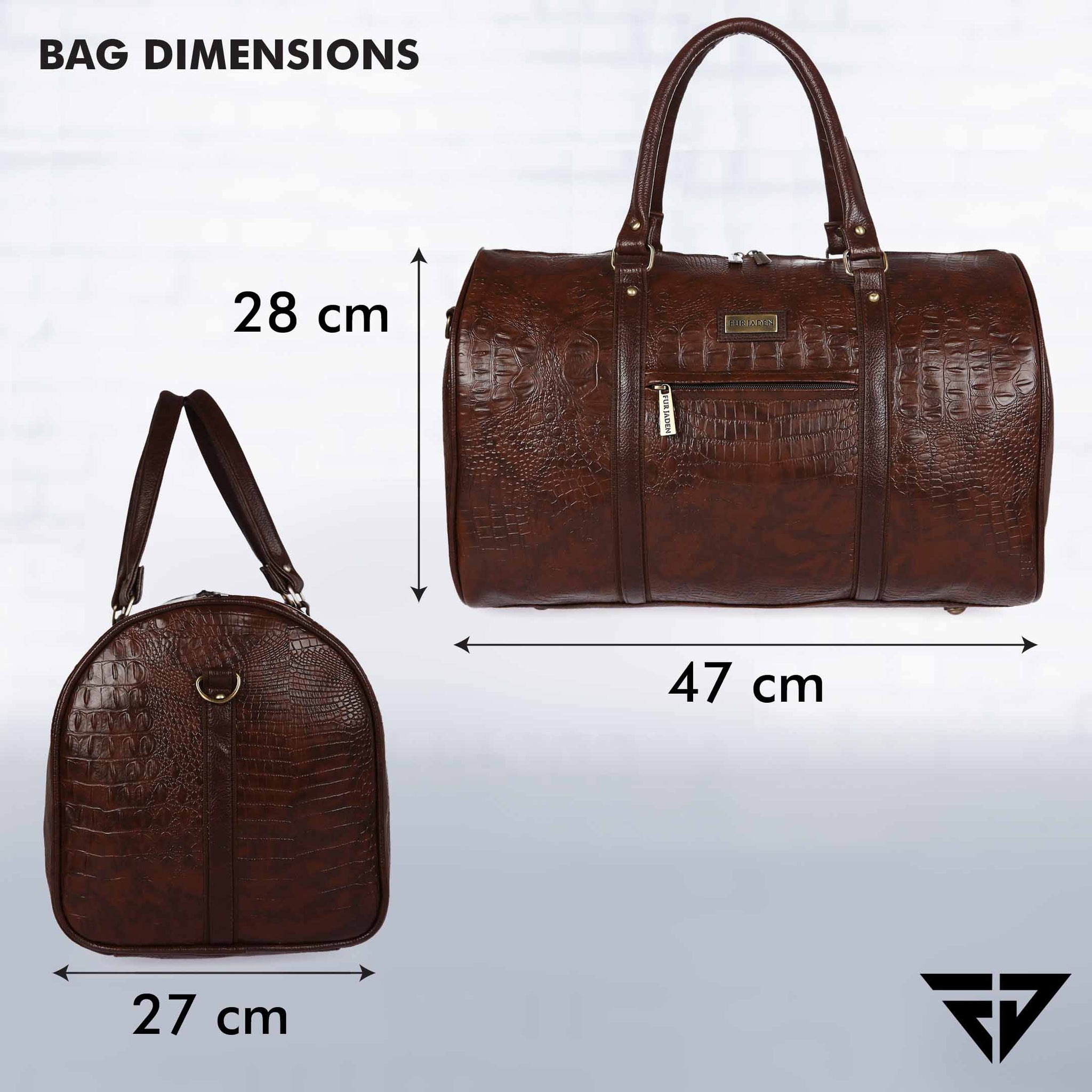 Brown Croc Weekender Duffle Bag