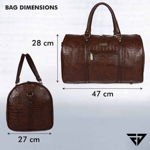 Brown Croc Weekender Duffle Bag