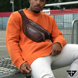 Brown Textured Fanny Pack