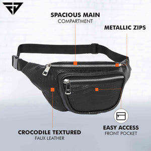 Black Textured Fanny Pack – Fur Jaden Lifestyle Pvt Ltd