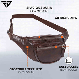 Brown Textured Fanny Pack