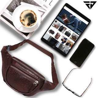 Brown Textured Fanny Pack