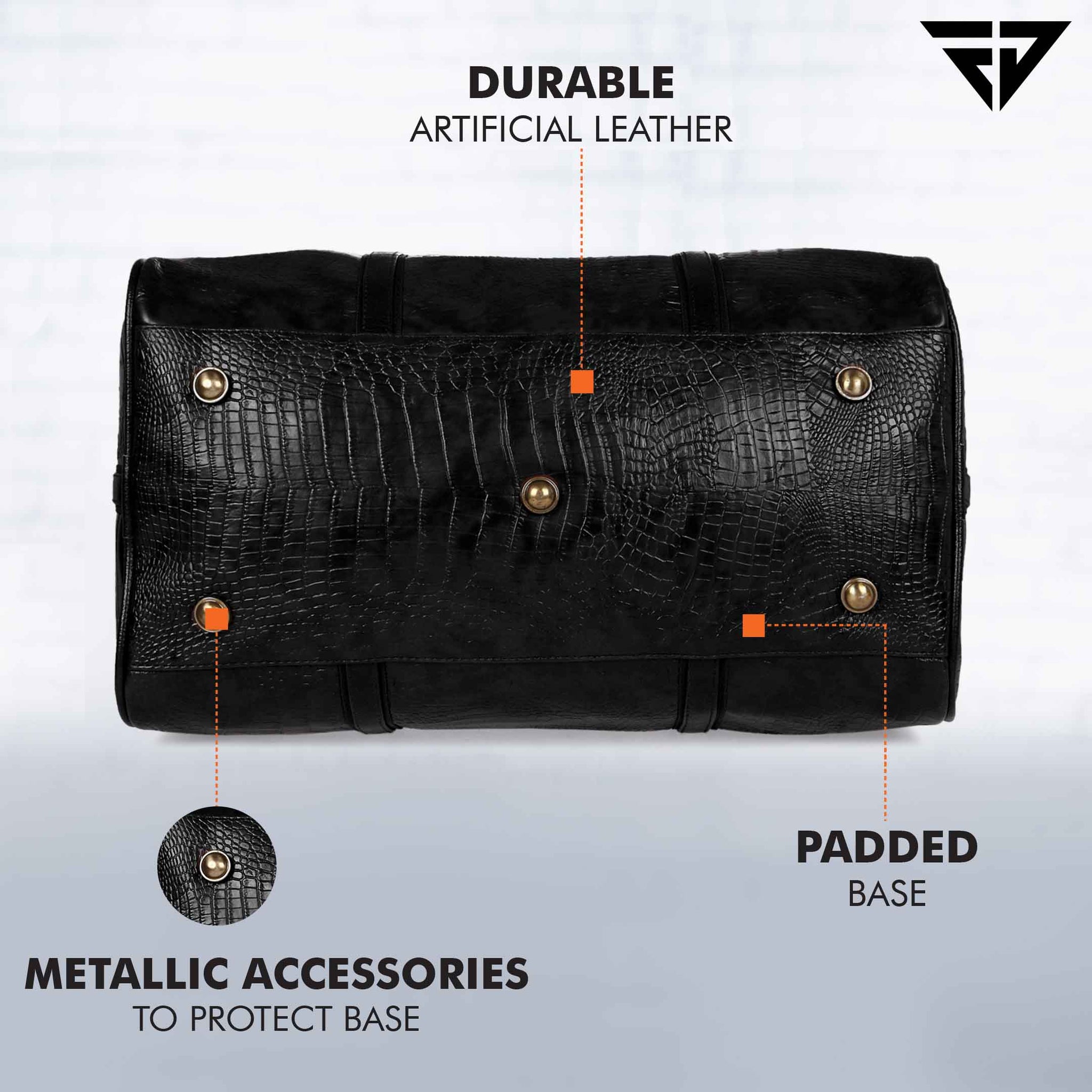 Black Croc Weekender Duffle Bag