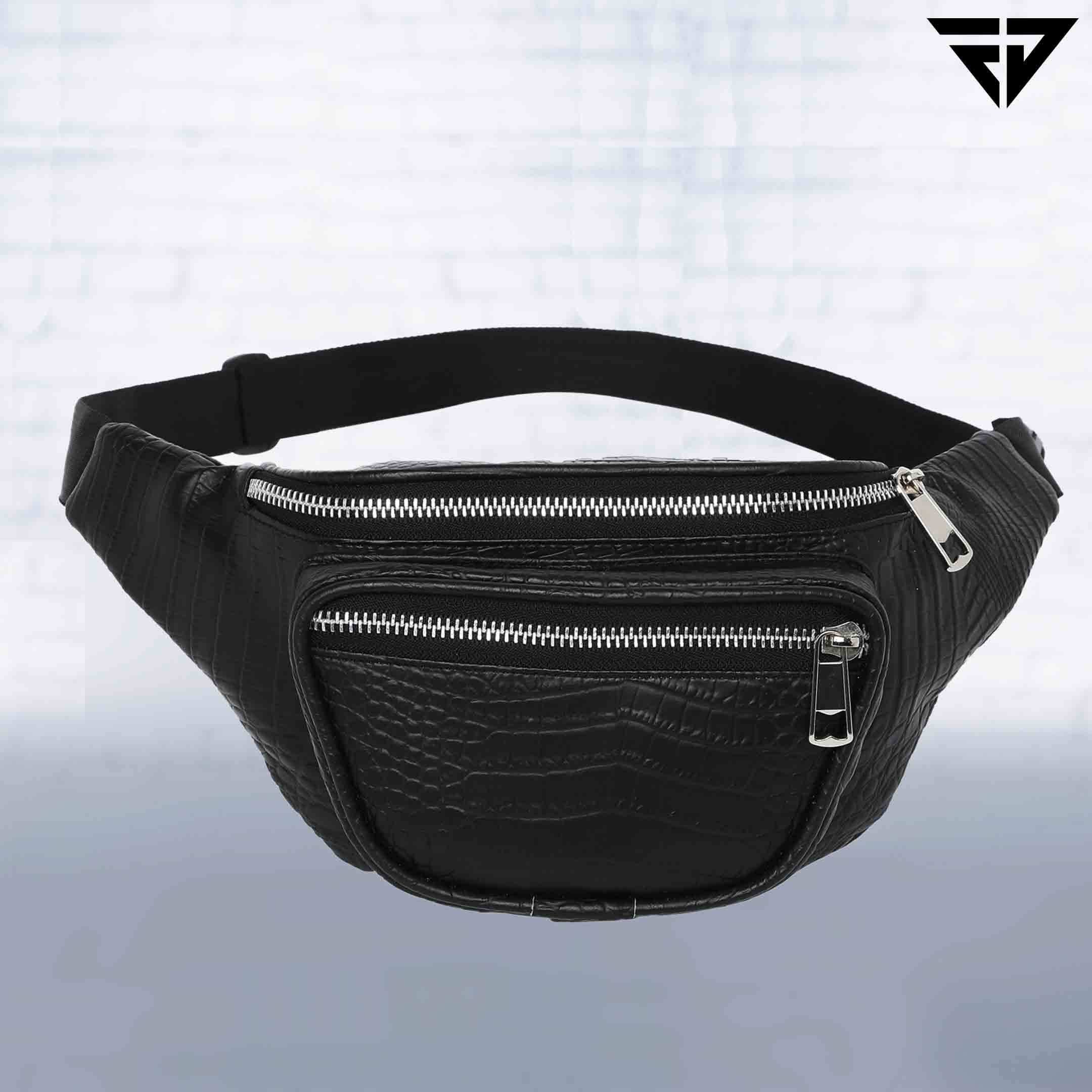 Black Textured Fanny Pack Fur Jaden Lifestyle Pvt Ltd